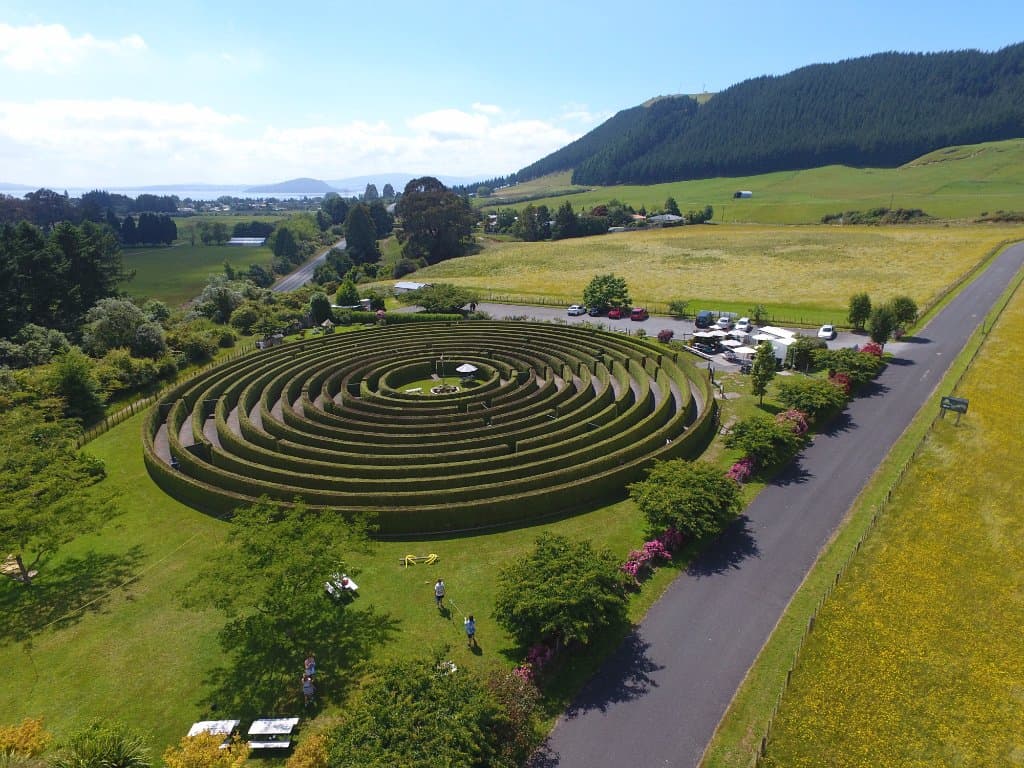 Amazing drone shot of the beautiful hedge maze located in Rotorua, this is the place to play!