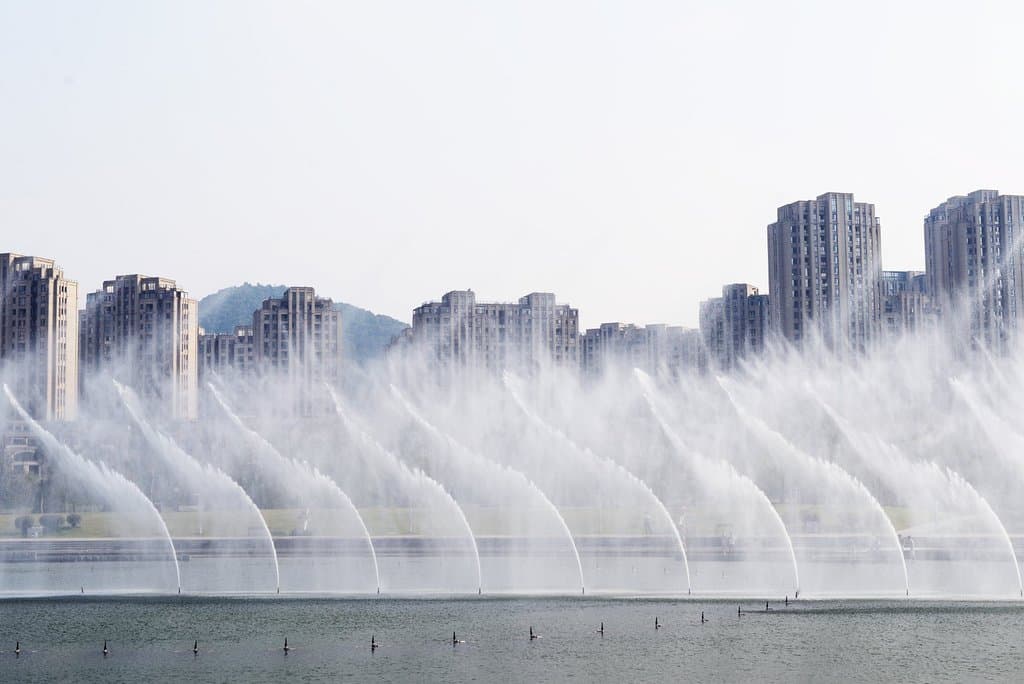 fountain during the day