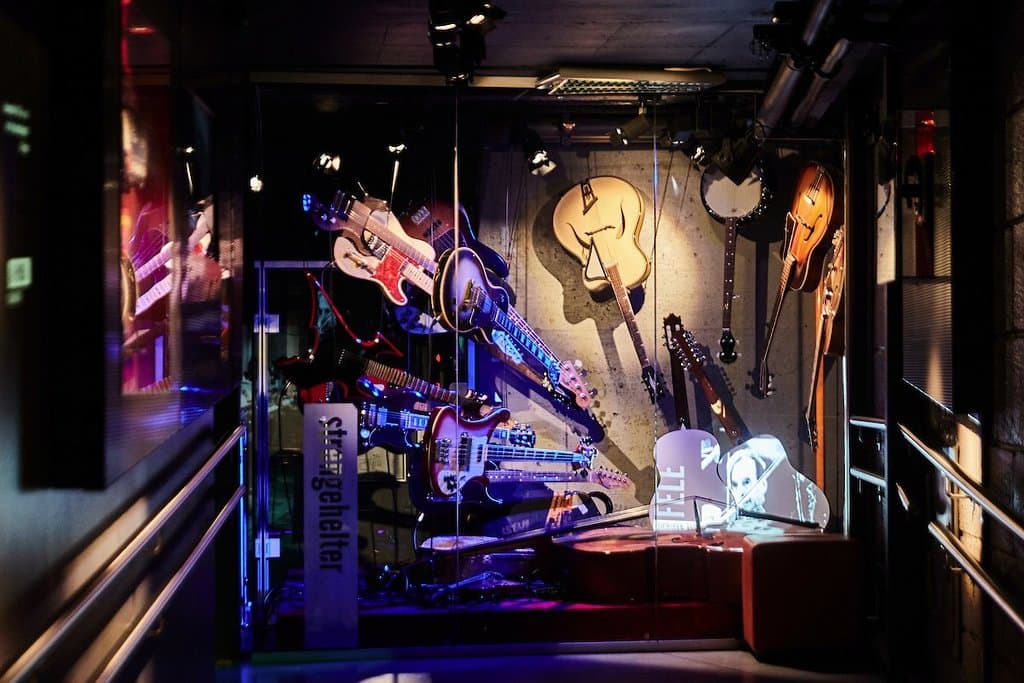 Part of our permanent exhibition - the guitar collection. (Photo: Eirik Førde)