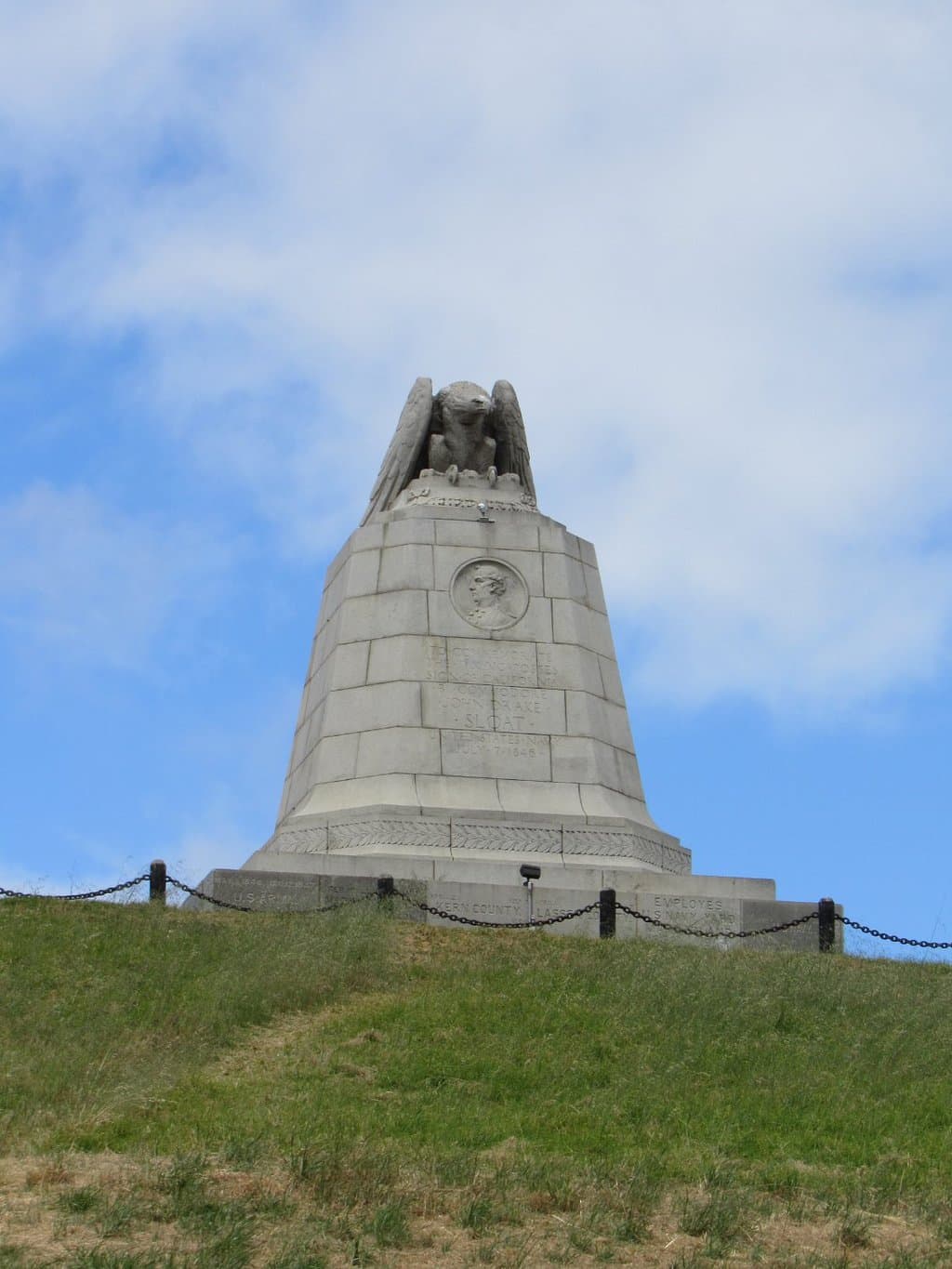 The memorial at the top of the hill behind the museum