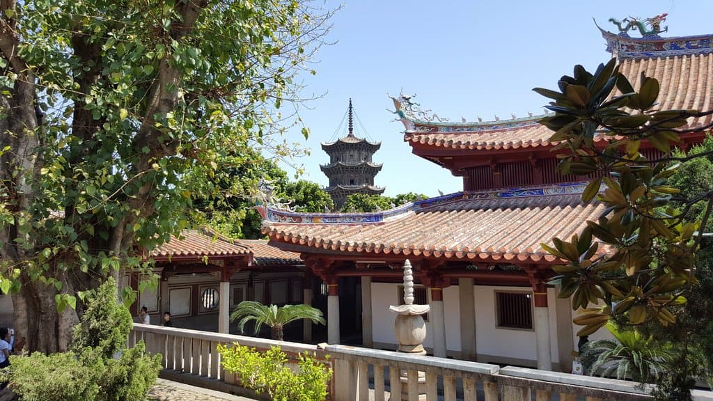 One of the pagodas seen from the backside of the main building