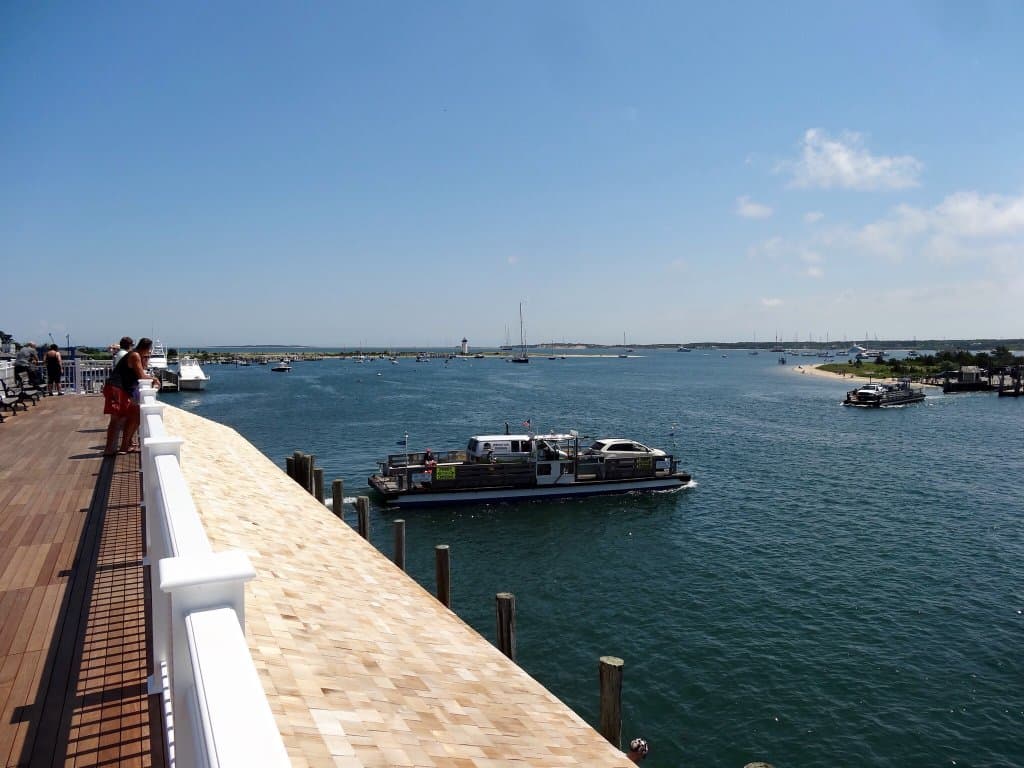 Looking off towards the Edgartown Lite with the a happy ferries in the foreground
