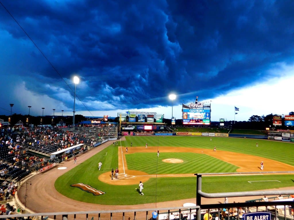 YES: Within moments the tarp was layed out and the sky opened up.