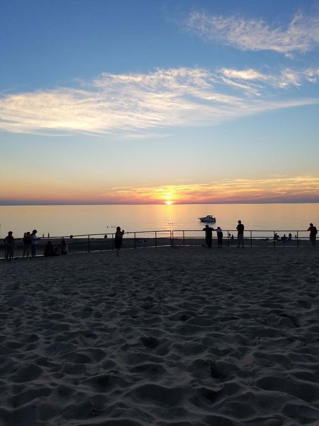 Sunset and the view of the lake from the top of the dunes