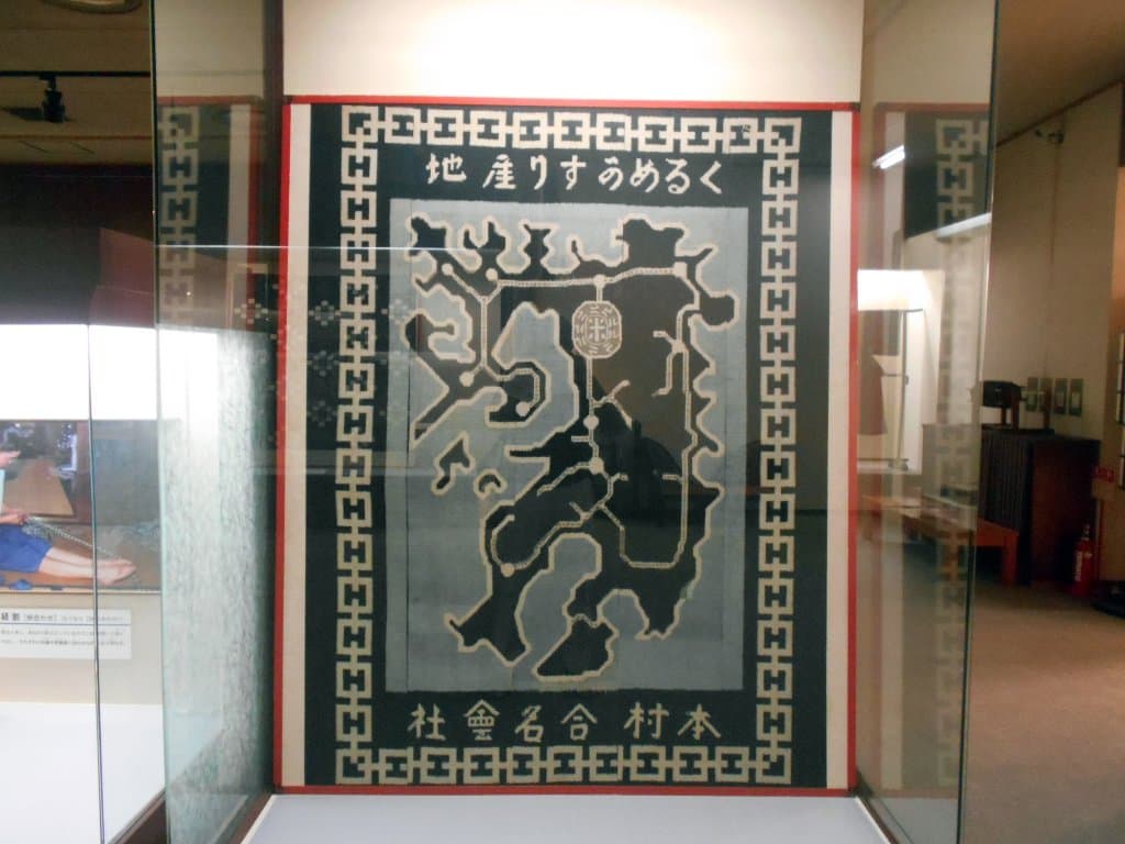 久留米絣の九州地図(明治末期制作)