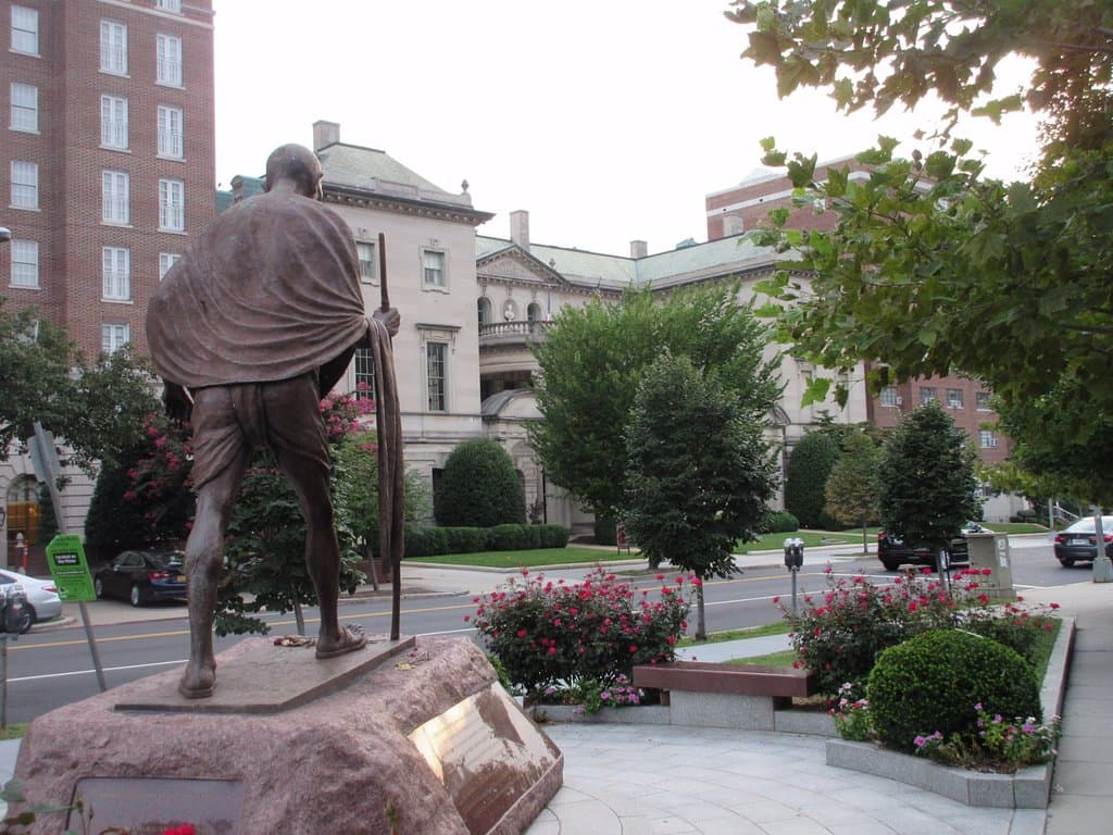 The statue is very close to Anderson House and the Phillips Collection