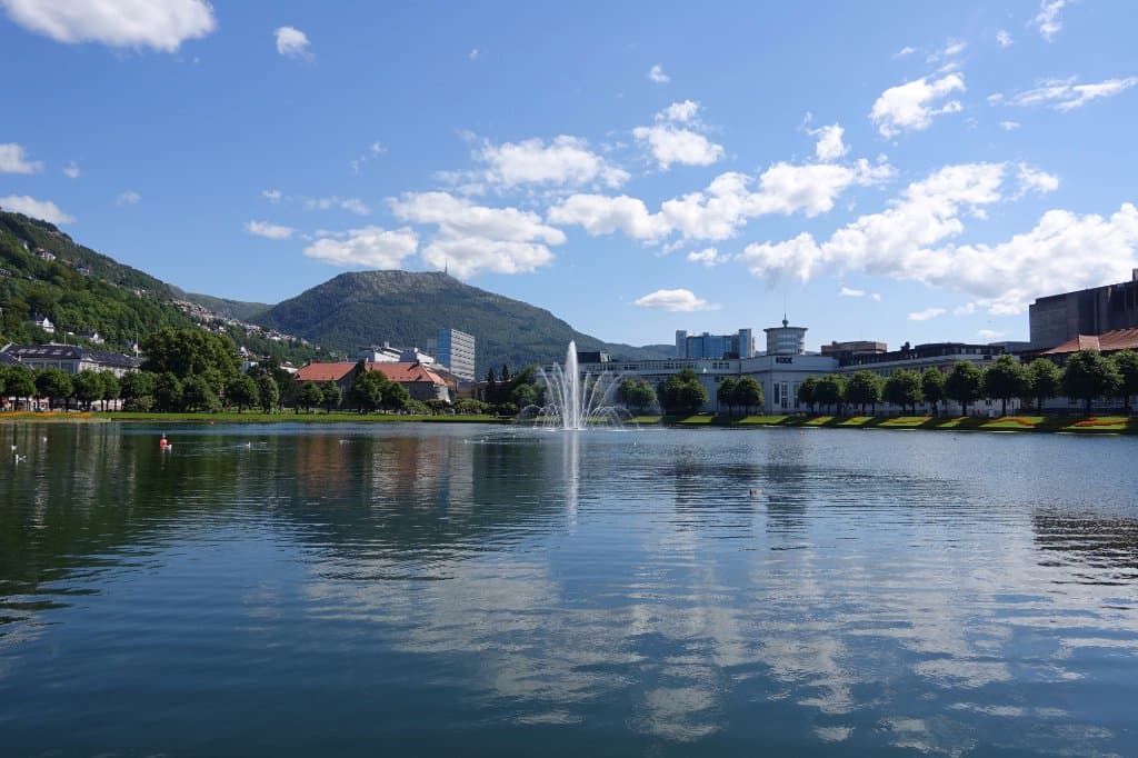 Beautiful lake at the bottom of the park