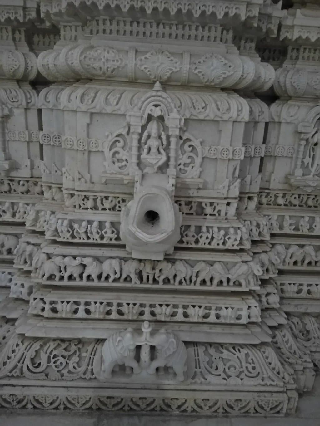 carving in outer wall of temple