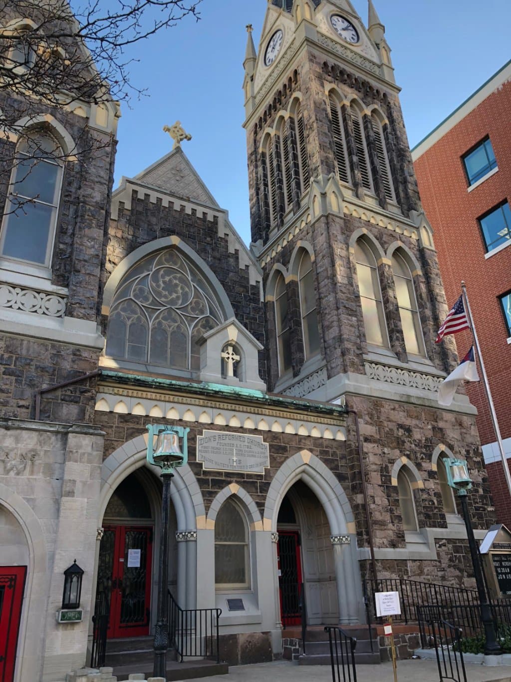 Outside view of the church above the museum
