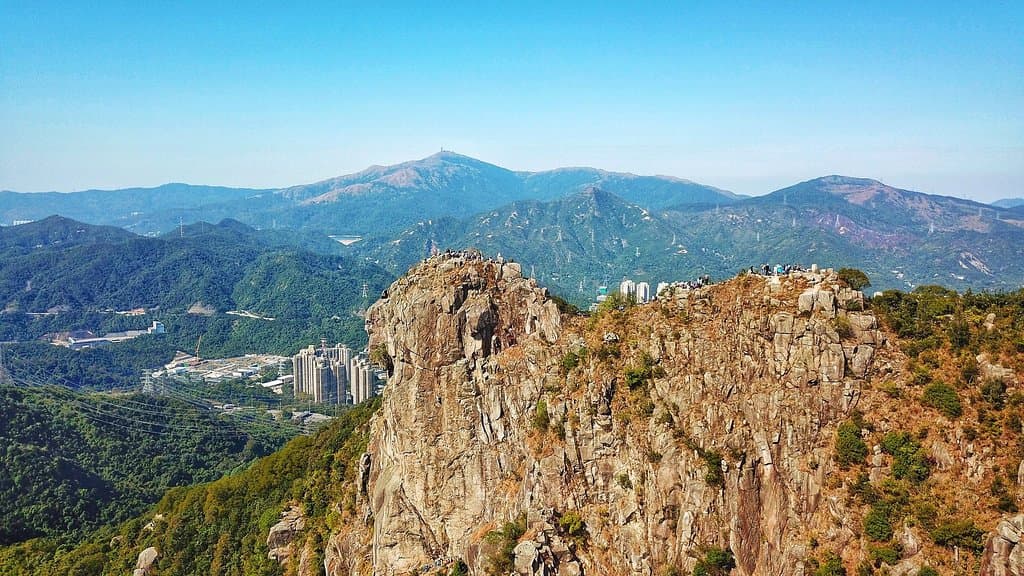 view of the peak from drone