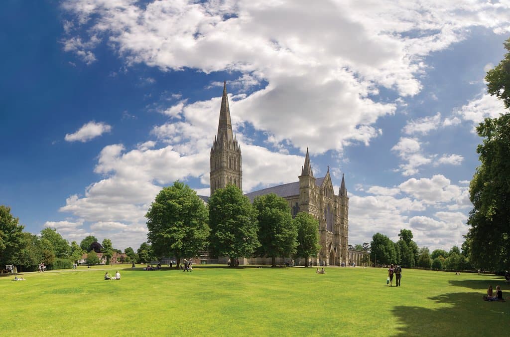 Salisbury Cathedral's close is the largest in Britain - the perfect spot for a picnic!