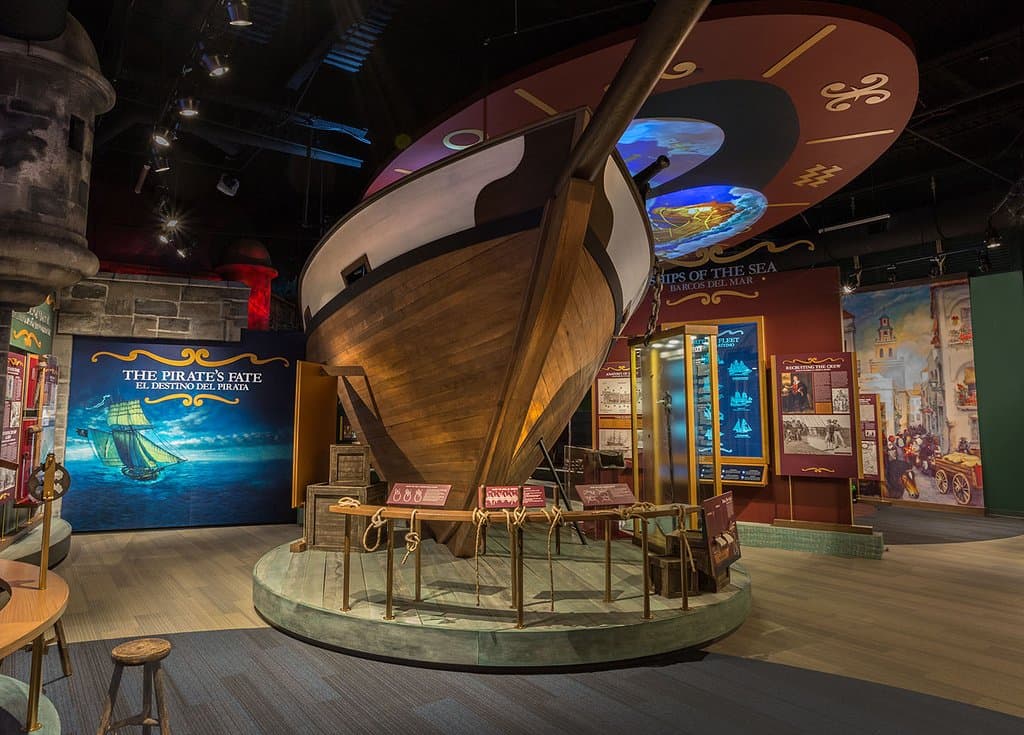 The History Center's Treasure Seekers gallery features a replica 18th-century sloop.