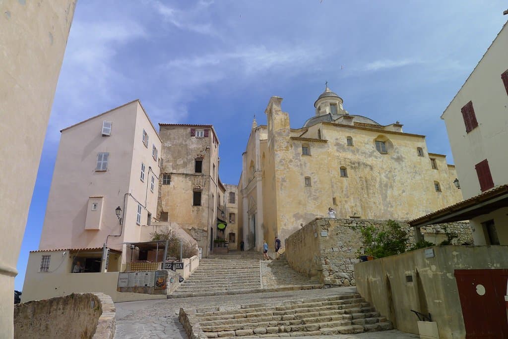 looking uphill to Citadel area of Calvi