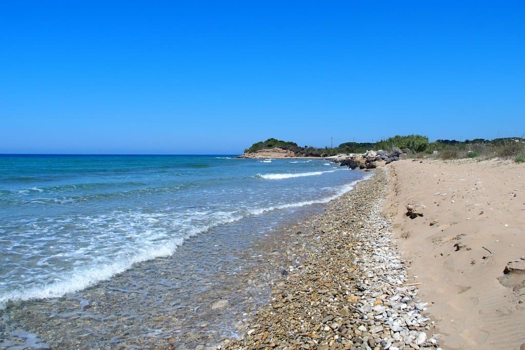 Am Anfang des Strandes. Sicht nach Süden