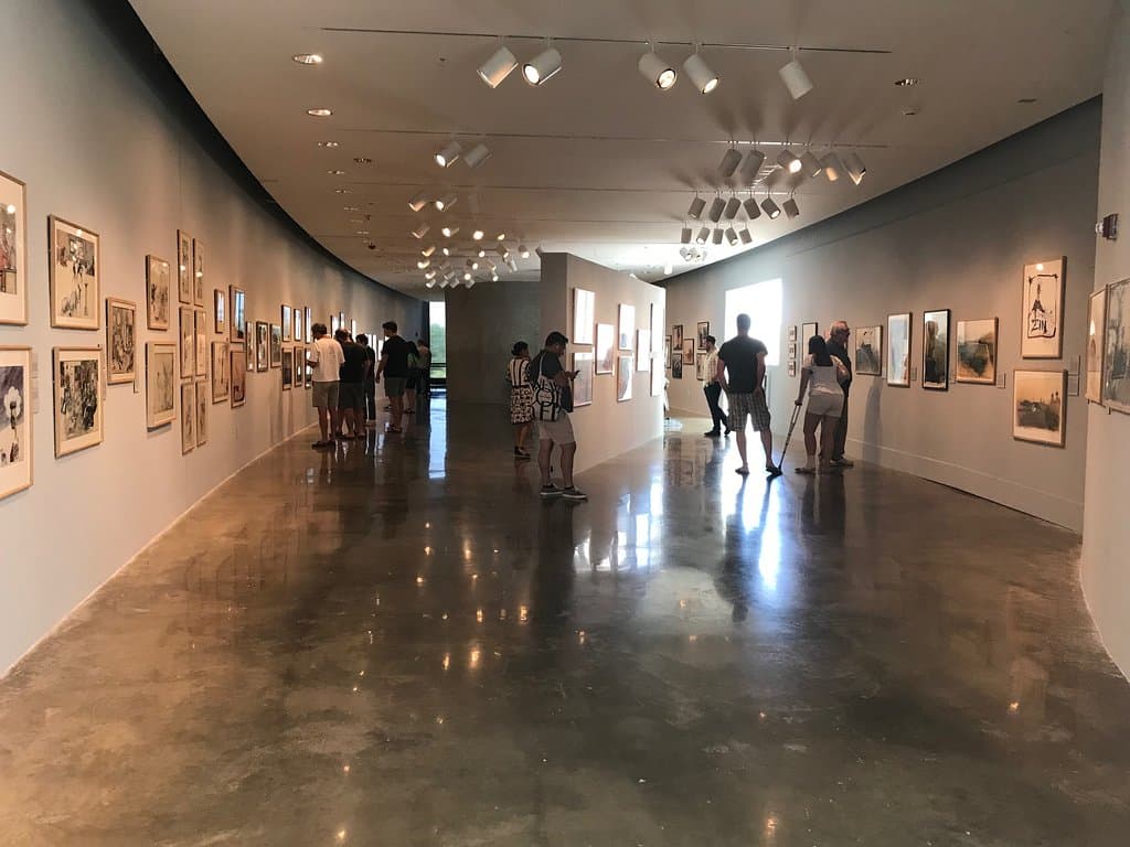 Inside one of the third-floor galleries