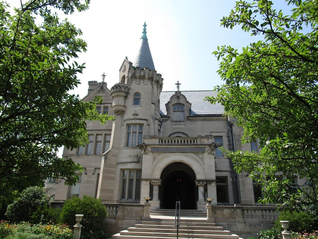 Exterior view of Turnblad Mansion from the street