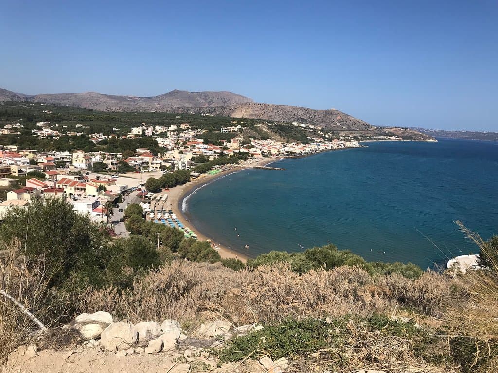 overview kalyves beach morning view august 2018