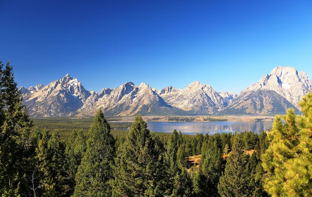 Teton Range viewd from Signal Mountain Overlook.