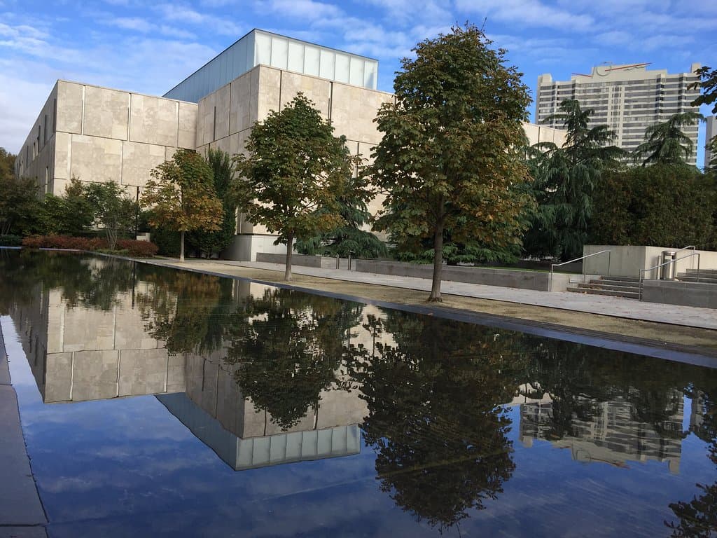 A beautiful fall day enhanced the reflection pool.
