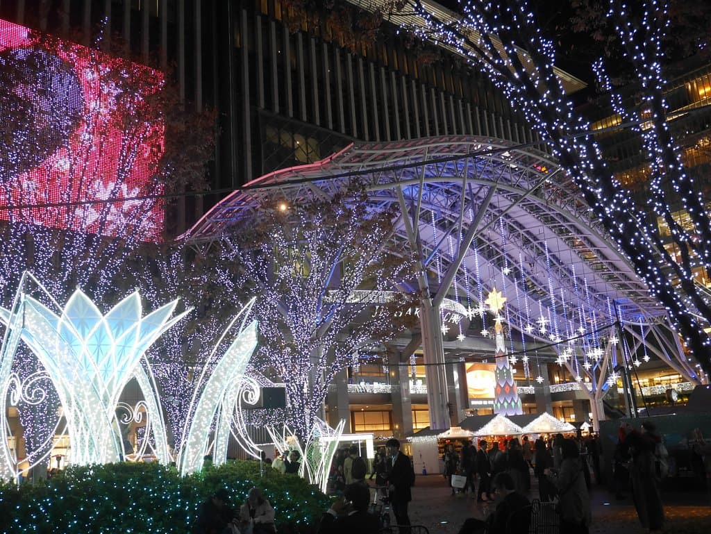Winter illumination of Hakata station
