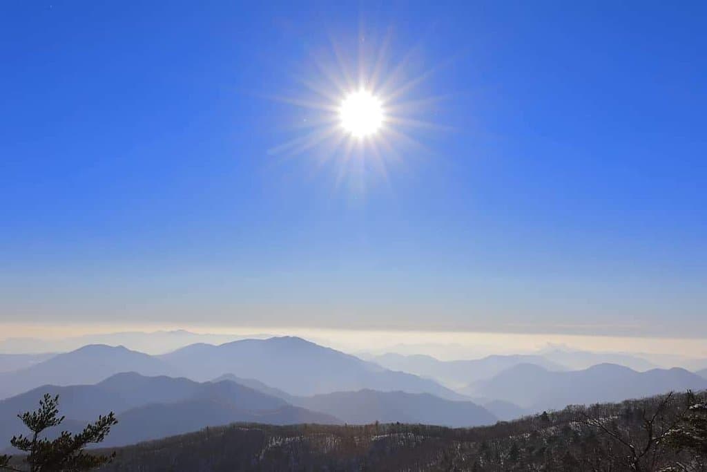 Breathtaking sun rising of Balwangsan Mt.