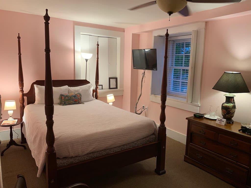 One of the less ornate bedrooms