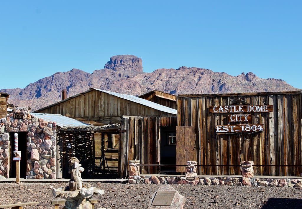 Castle Dome City is between Yuma and Quartzsite, Ariz., about 10 miles off US 95.