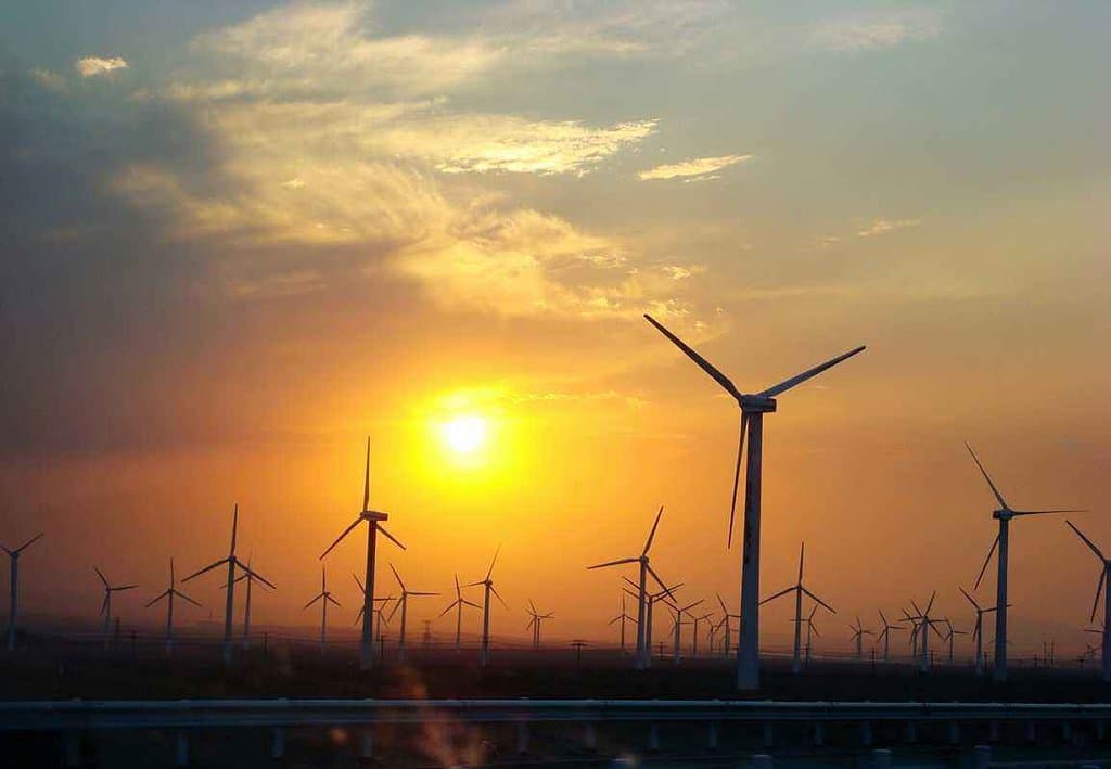 wind turbines of dawancheng near Urumqi,Xinjiang,China.
 It is on the way from Urumqi to turpan. It is the corridor of tianshan mountain and cold air from Russian Siberia would come into tarim basin and make a very strong wind here most of the year and that`s why they continuously building these turbines here.