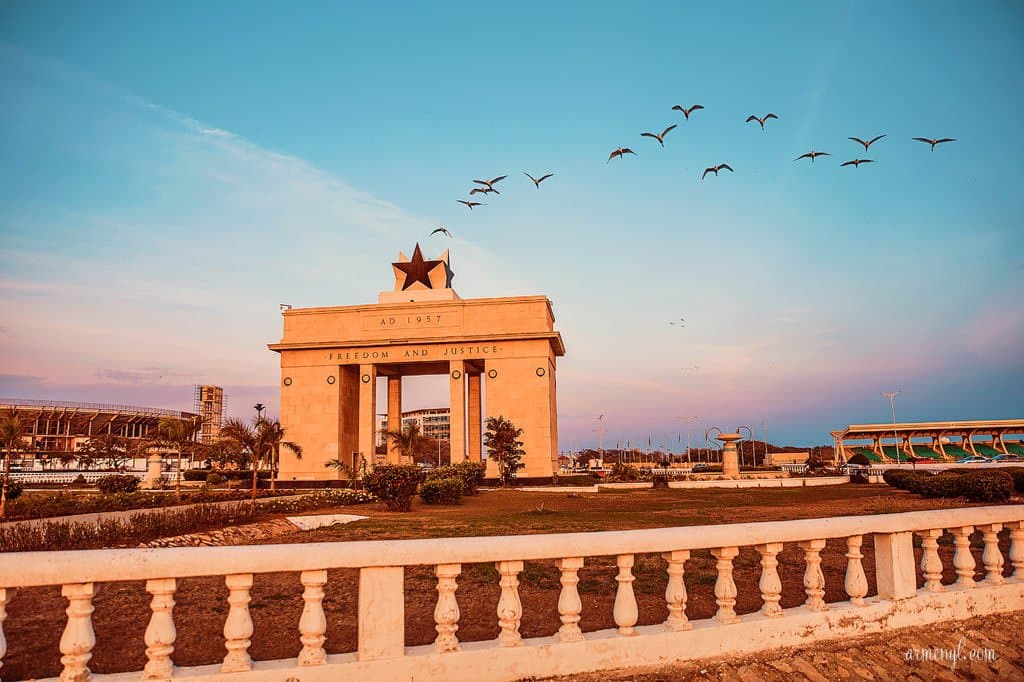 Kwame Nkrumah, the Osagyefo, commissioned the square to honor the visit of Queen Elizabeth II in 1961,
the people of the Gold Coast now Ghana uses the square for national occasions right from the time of independence till now. It is the pride of the Ghanaian people thus a visit to this place, having pictures and seeing its landscape can be very exciting as it is situated right there in hub of the city, one may also consider a walk to the countryside such as the Accra Arts centre and the makola.
