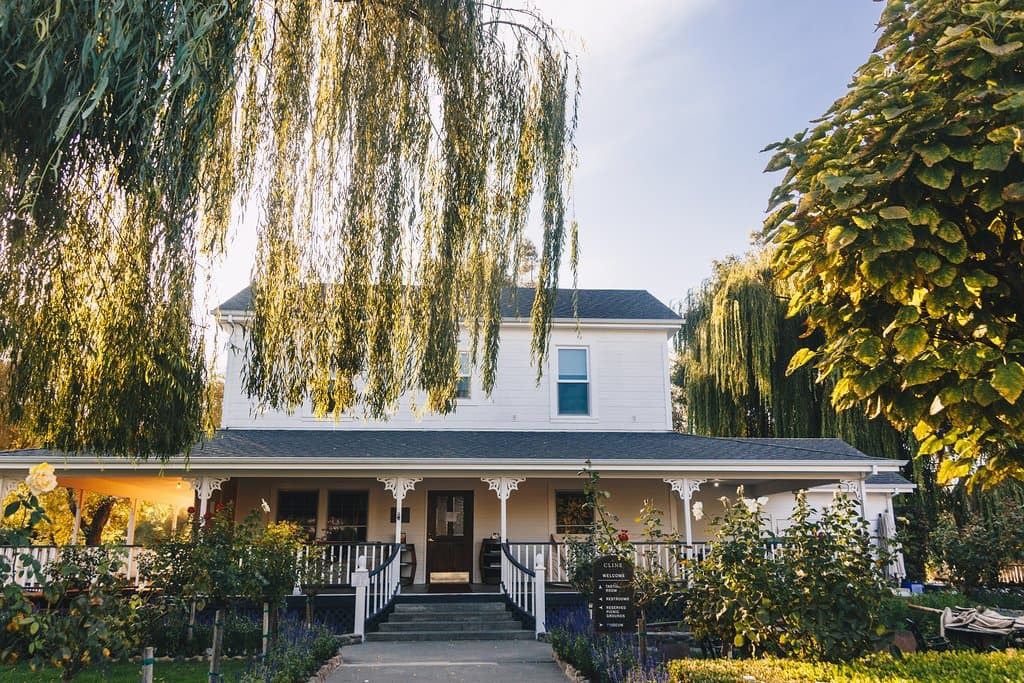 The historic Cline Family Cellars farmhouse tasting room!