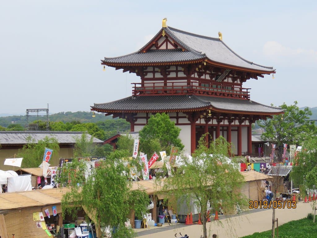 平城京天平祭(2019年5月3日)での 朱雀門景観