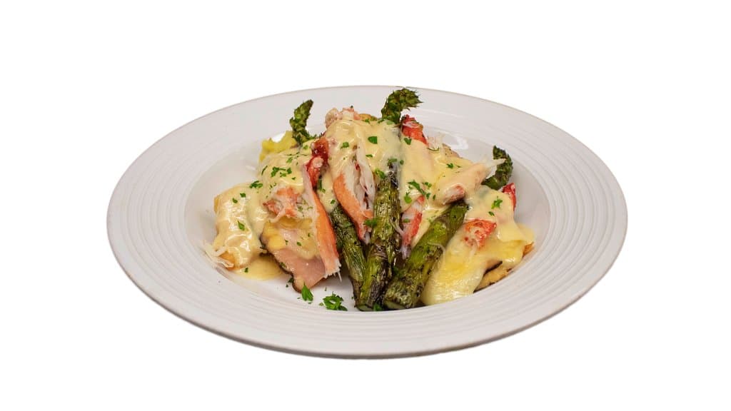Open Faced Chicken Cordon Bleu Oscar