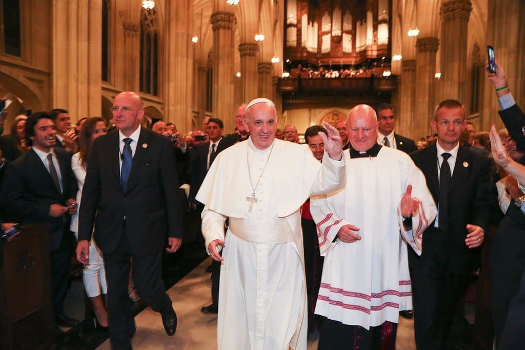 Pope Francis with Msgr. Robert Ritchie, Rector of St. Patrick's Cathedral, NYC