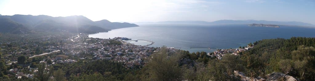 Limenas and the bay towards Kavala