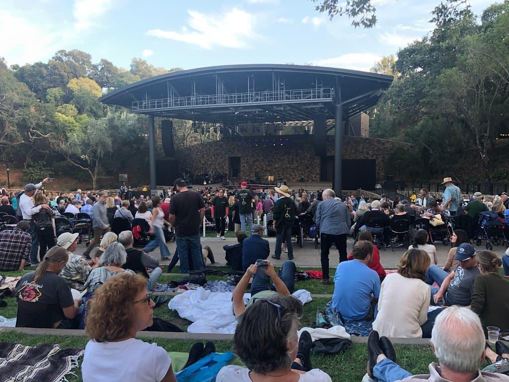 The stage as seen from our terrace, several rows behind the lower level