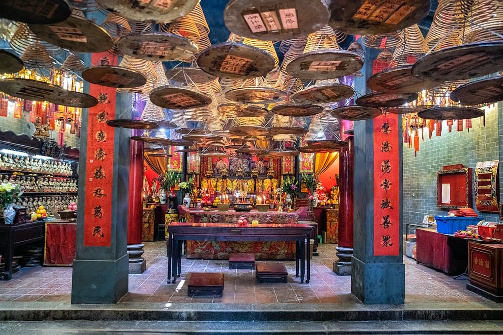 Inside the beautiful Tin Has Taoist Temple