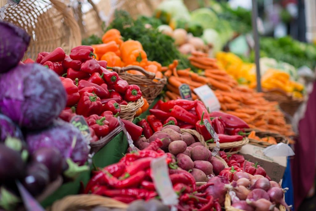A rainbow array of produce from Gathering Together Farm