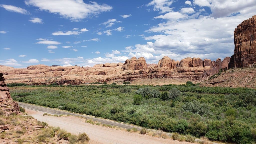 View looking west into Kane Springs Canyon on east side of Colorado River