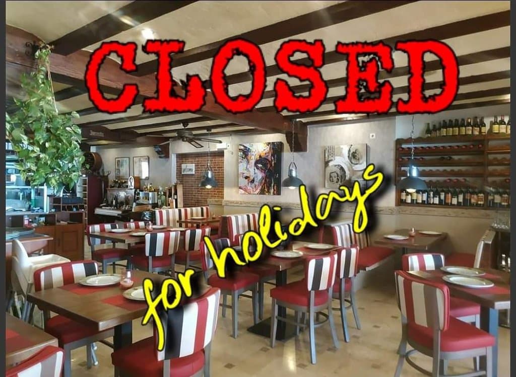 Closed for holidays!