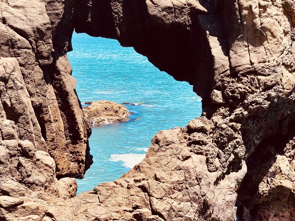 "South America" carved through the rocks by ocean wave over  thousands of years