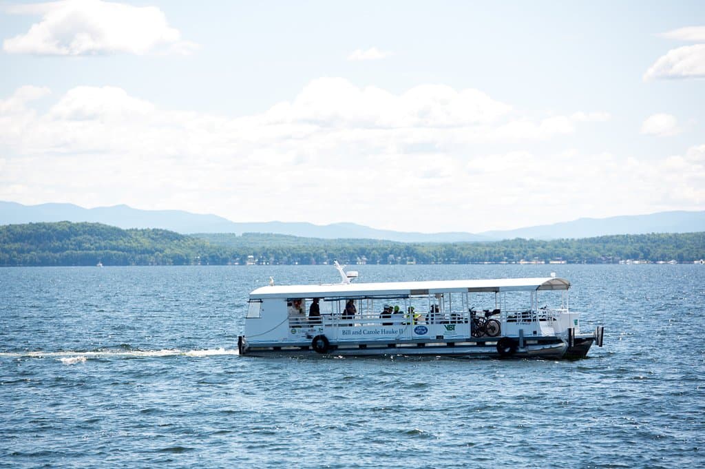 The Bike Ferry carrying passengers on Lake Champlain