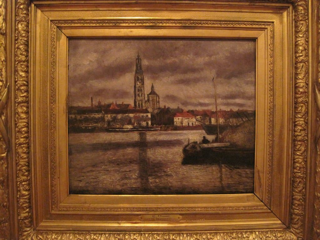 Le Port d'Anvers (la Tête de Flandre) (1875) (oil on wood) (Bruxelles. Musée d'Ixelles)
