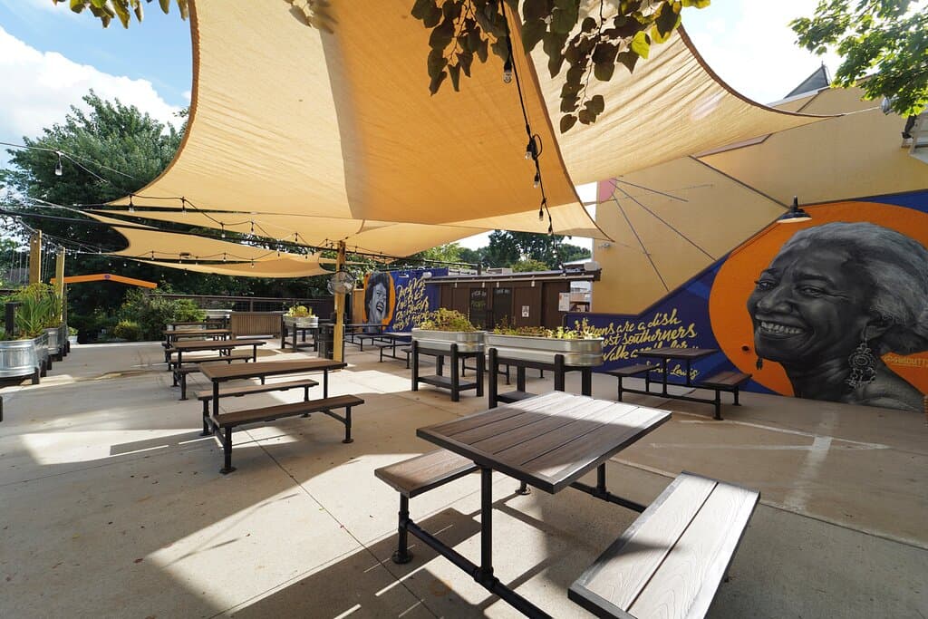 Outdoor picnic area.