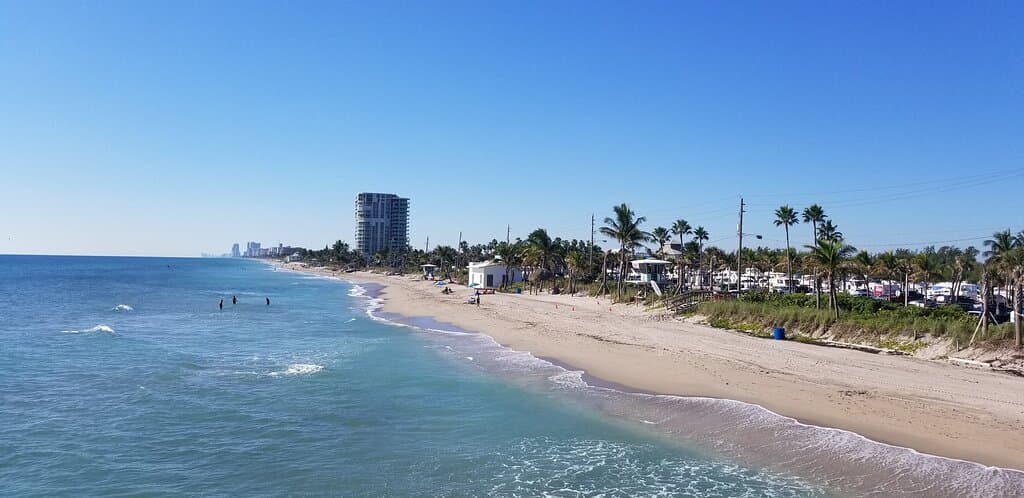 Beach view from the restaurant