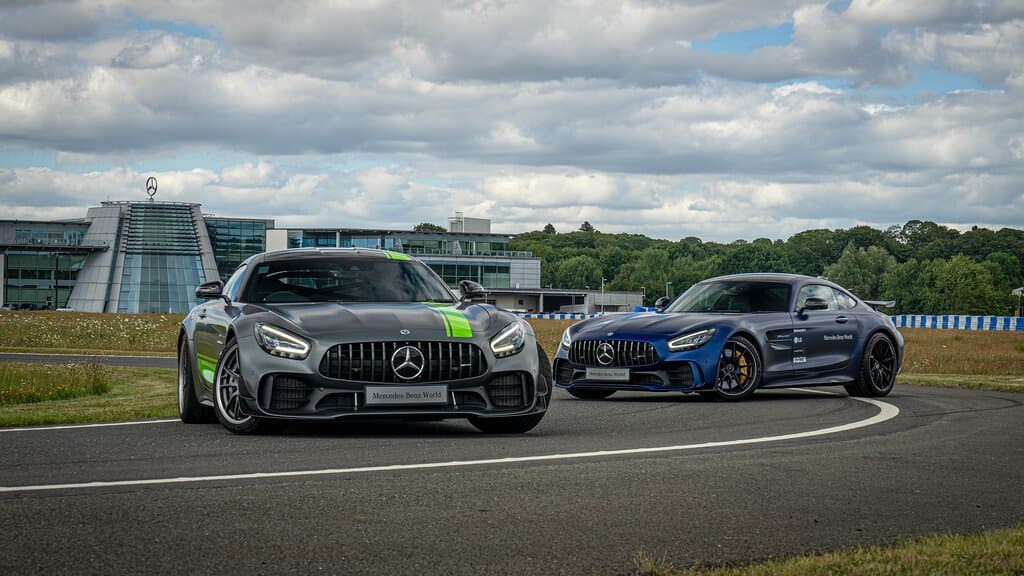 You can get behind the wheel our GTR Pro top of the range AMG with coaching from our Driving Specialists on our handling track, with access to the 360 degrees wet circle.