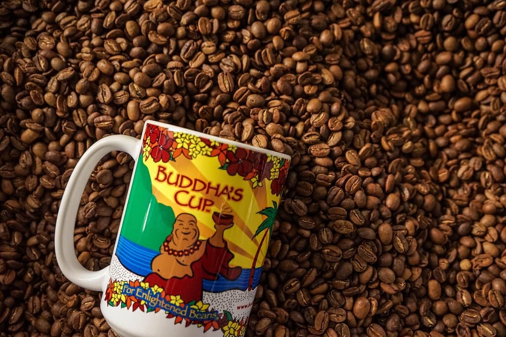 Our medium Buddha's Cup coffee.