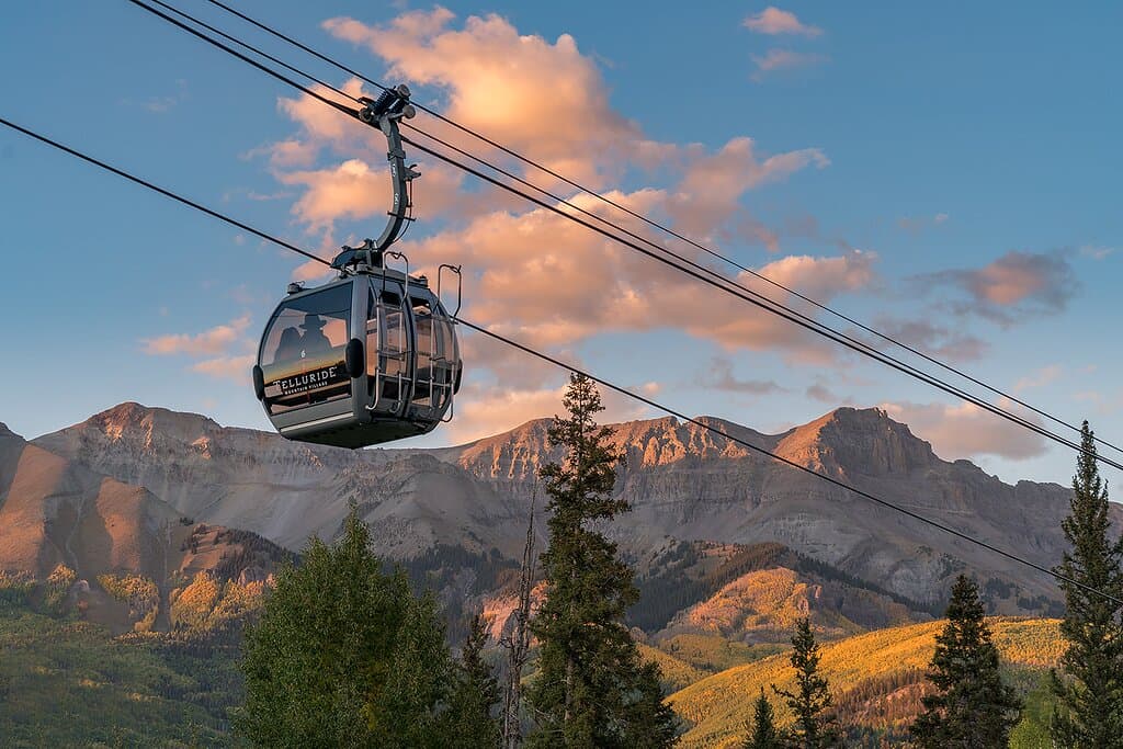 The stunning Telluride Mountain Village Gondola.