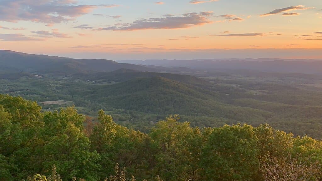 The mountains at sunset