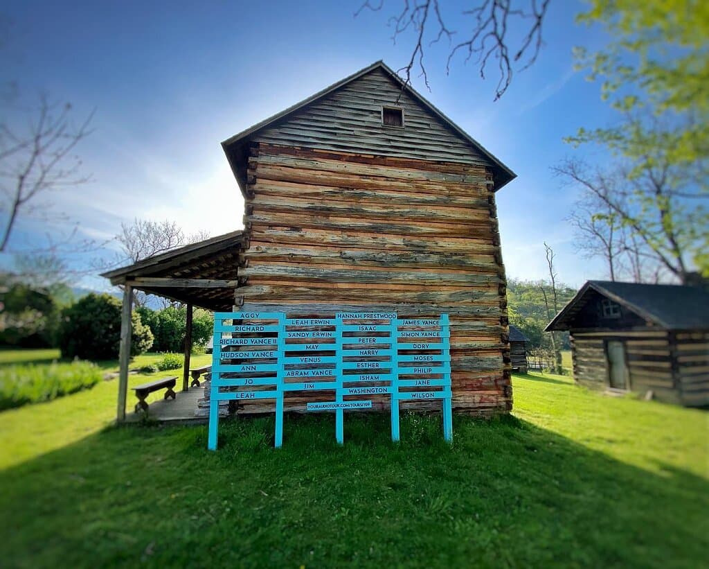 The Juneteenth in the Reems Creek Valley installation names the 27 men, women, and children enslaved by the Vances from 1795-1865.
