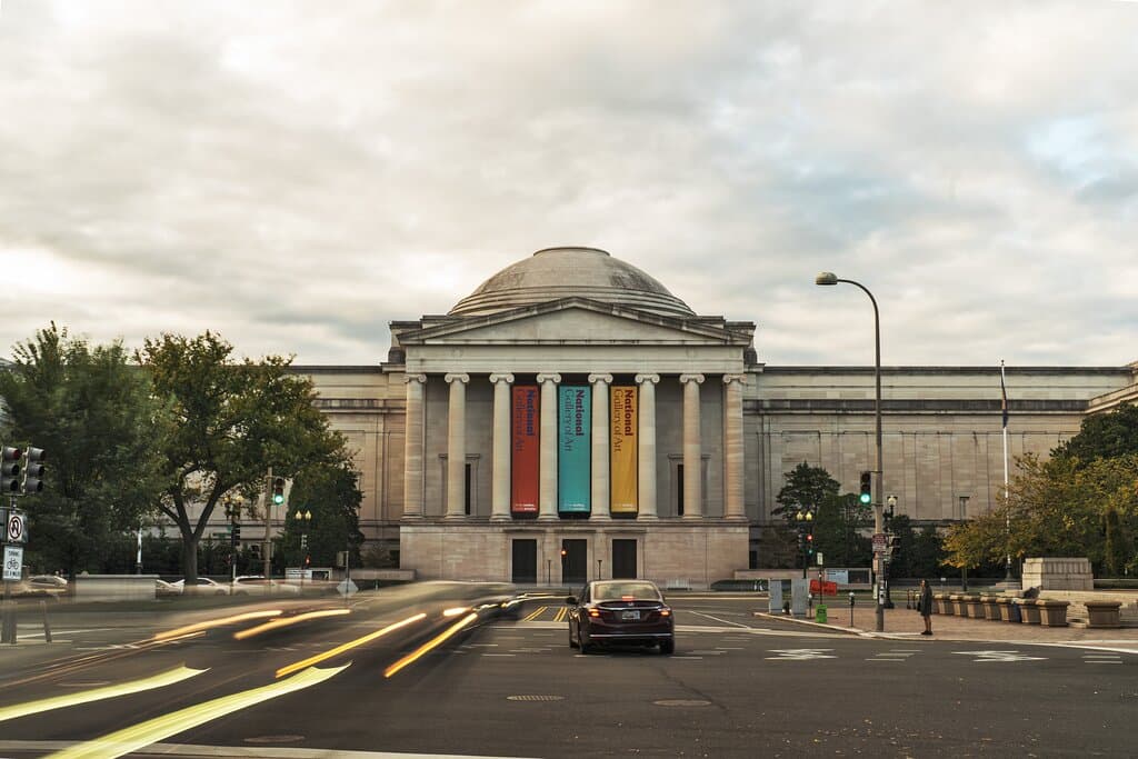 The facade of the West Building at the National Gallery of Art